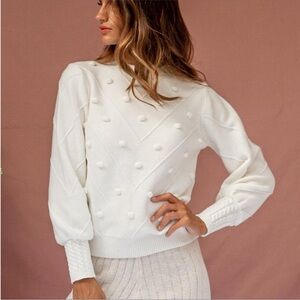 Simple Apparel pom Pom Knit Sweater S